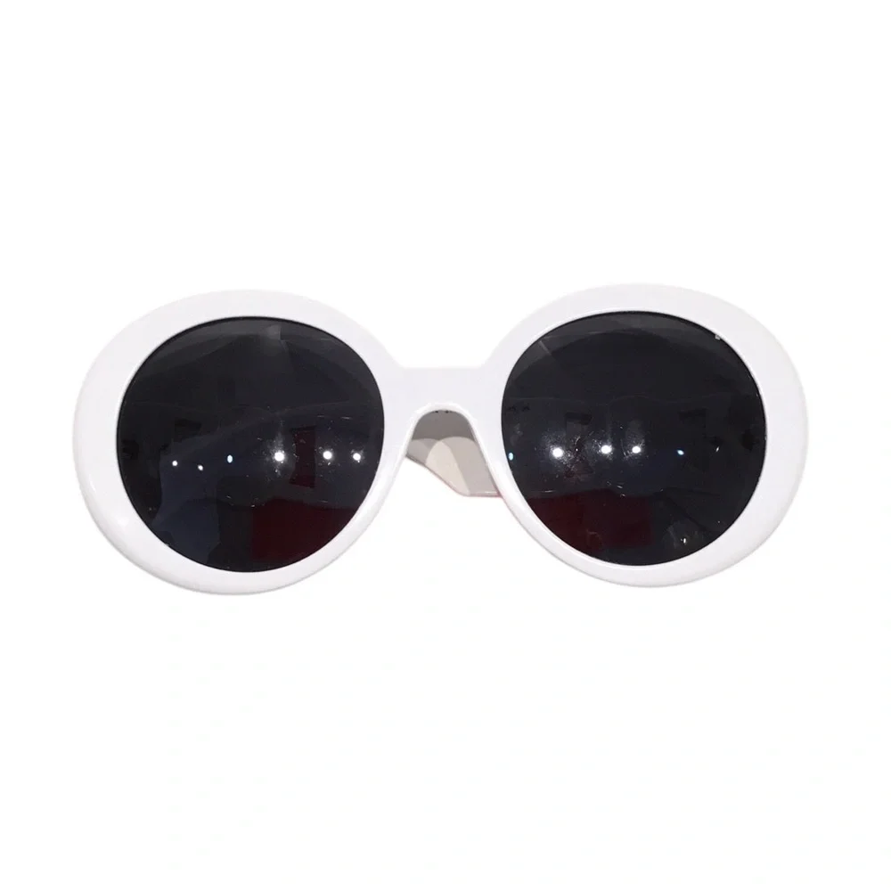 Versace Kids White Round Sunglasses with Dark Lenses